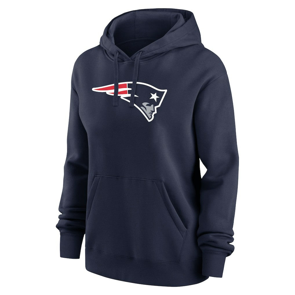 Nike Drake Maye New England Patriots Women's Player Name & Number Fleece Hoodie Navy