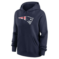 Nike Drake Maye New England Patriots Women's Player Name & Number Fleece Hoodie Navy