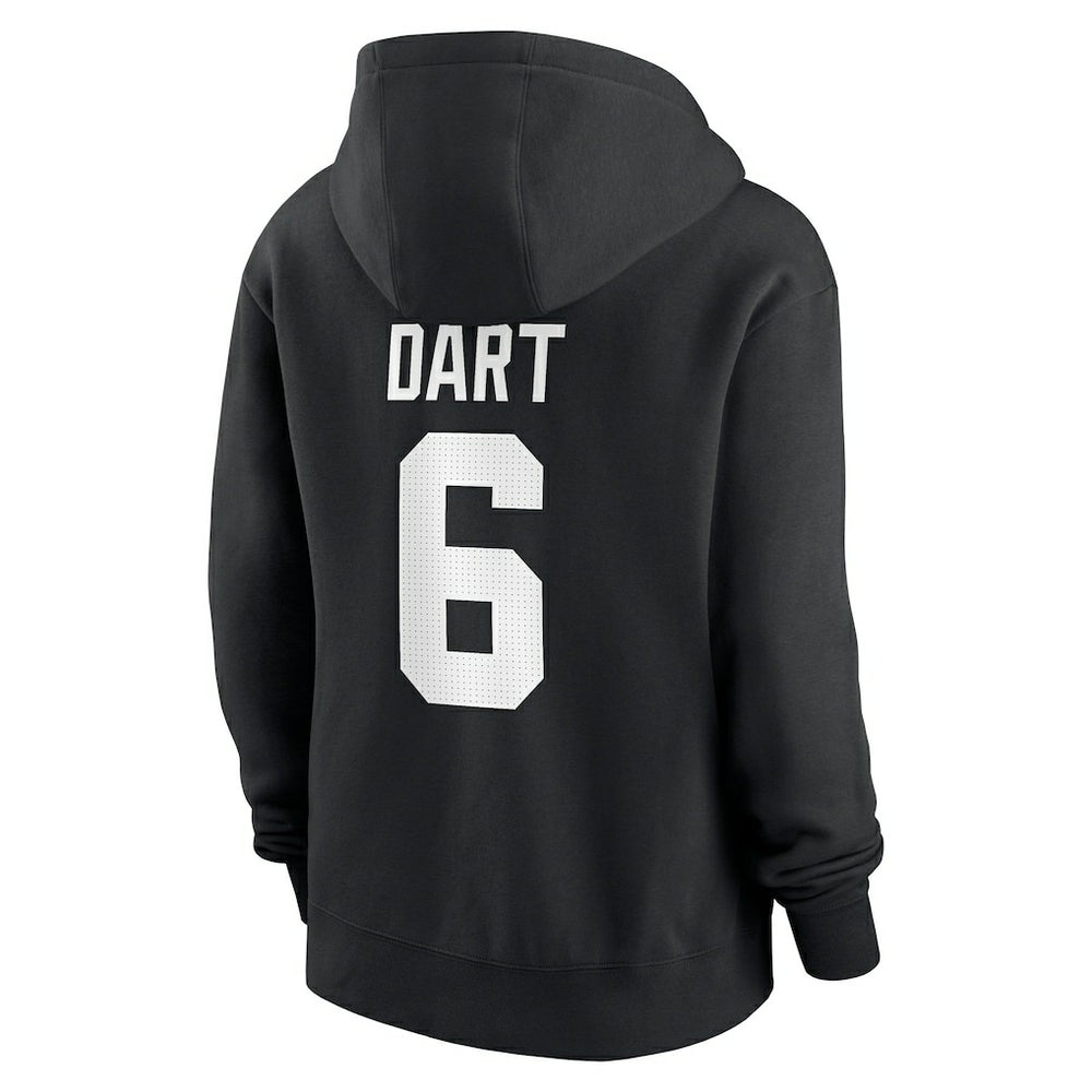 Nike Jaxson Dart New York Giants Women's Player Name & Number Fleece Hoodie Black