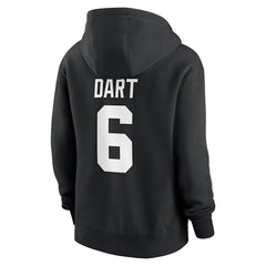 Nike Jaxson Dart New York Giants Women's Player Name & Number Fleece Hoodie Black