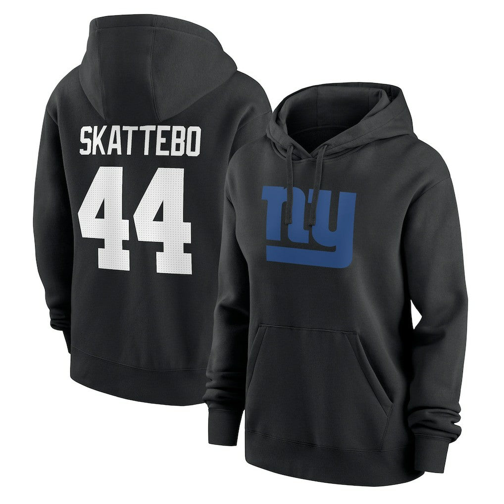 Nike Cam Skattebo New York Giants Women's Player Name & Number Fleece Hoodie Black