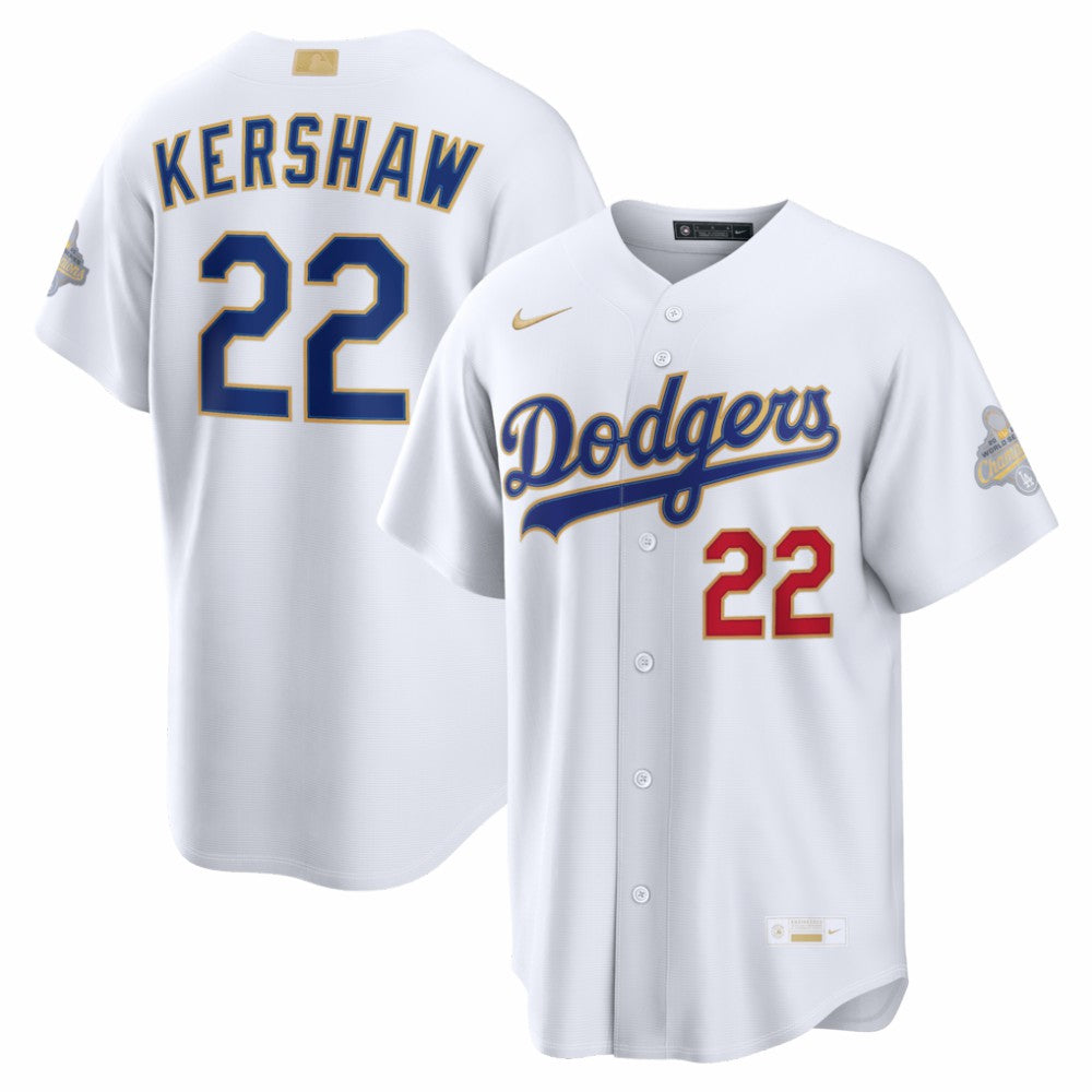 Clayton Kershaw Los Angeles Dodgers Nike 2026 Gold Collection Stadium Jersey - White - Nike Lifestyle