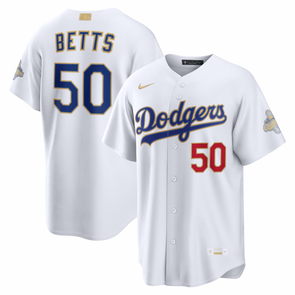 Mookie Betts Los Angeles Dodgers Nike 2026 Gold Collection Stadium Jersey - White - Nike Sale