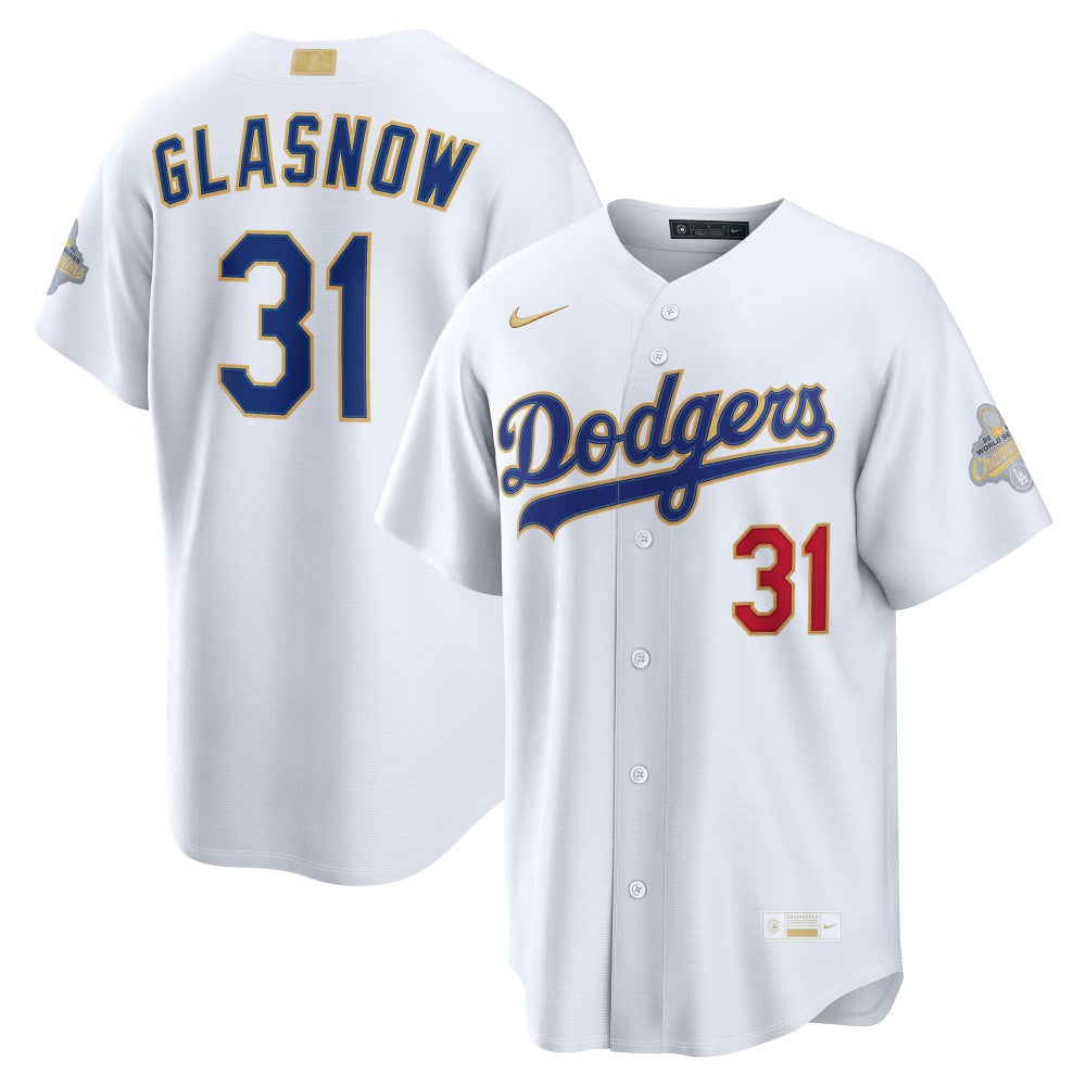 Tyler Glasnow Los Angeles Dodgers Nike 2026 Gold Collection Stadium Jersey - White - Nike Discount