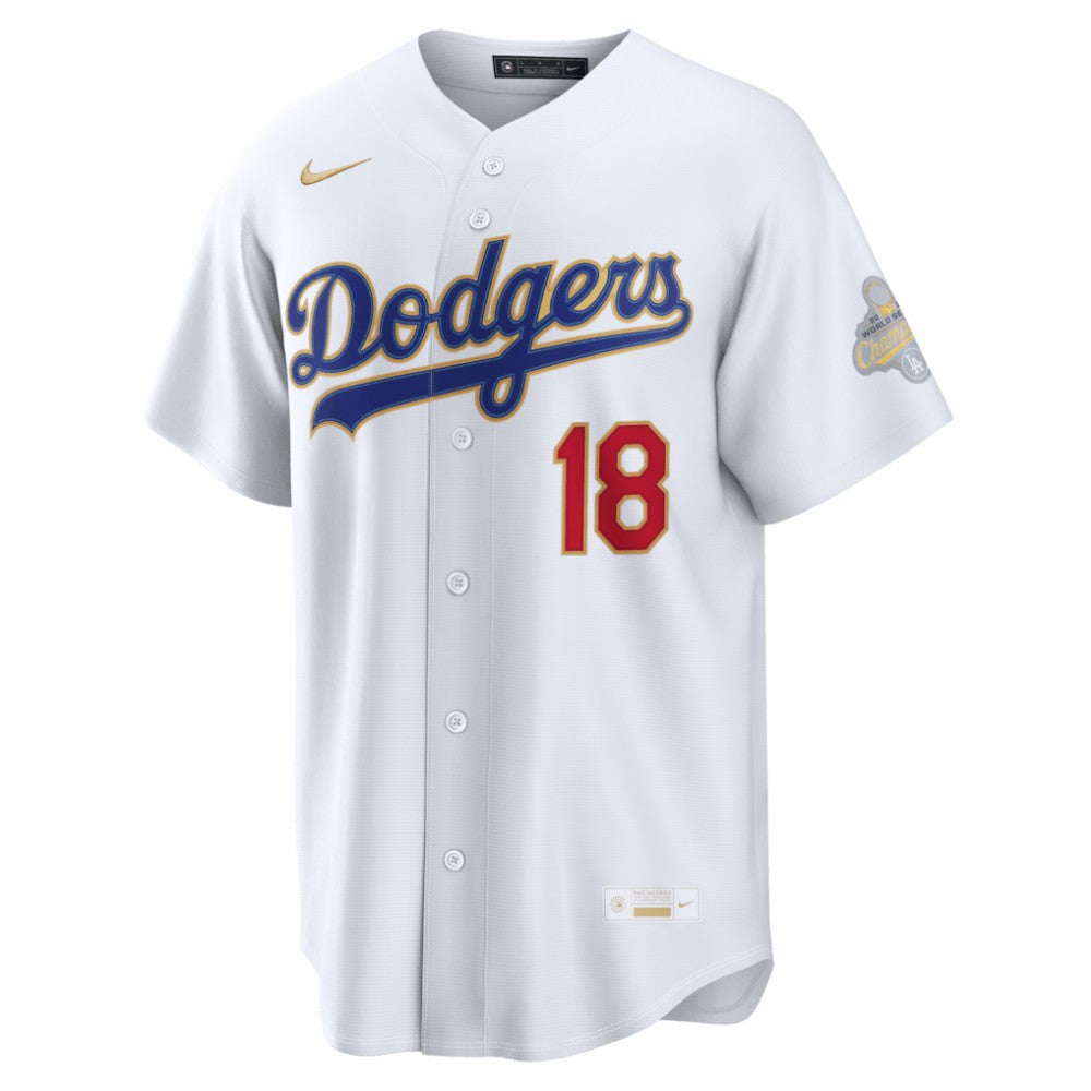 Yoshinobu Yamamoto Los Angeles Dodgers Nike 2026 Gold Collection Stadium Jersey - White - Nike Lifestyle