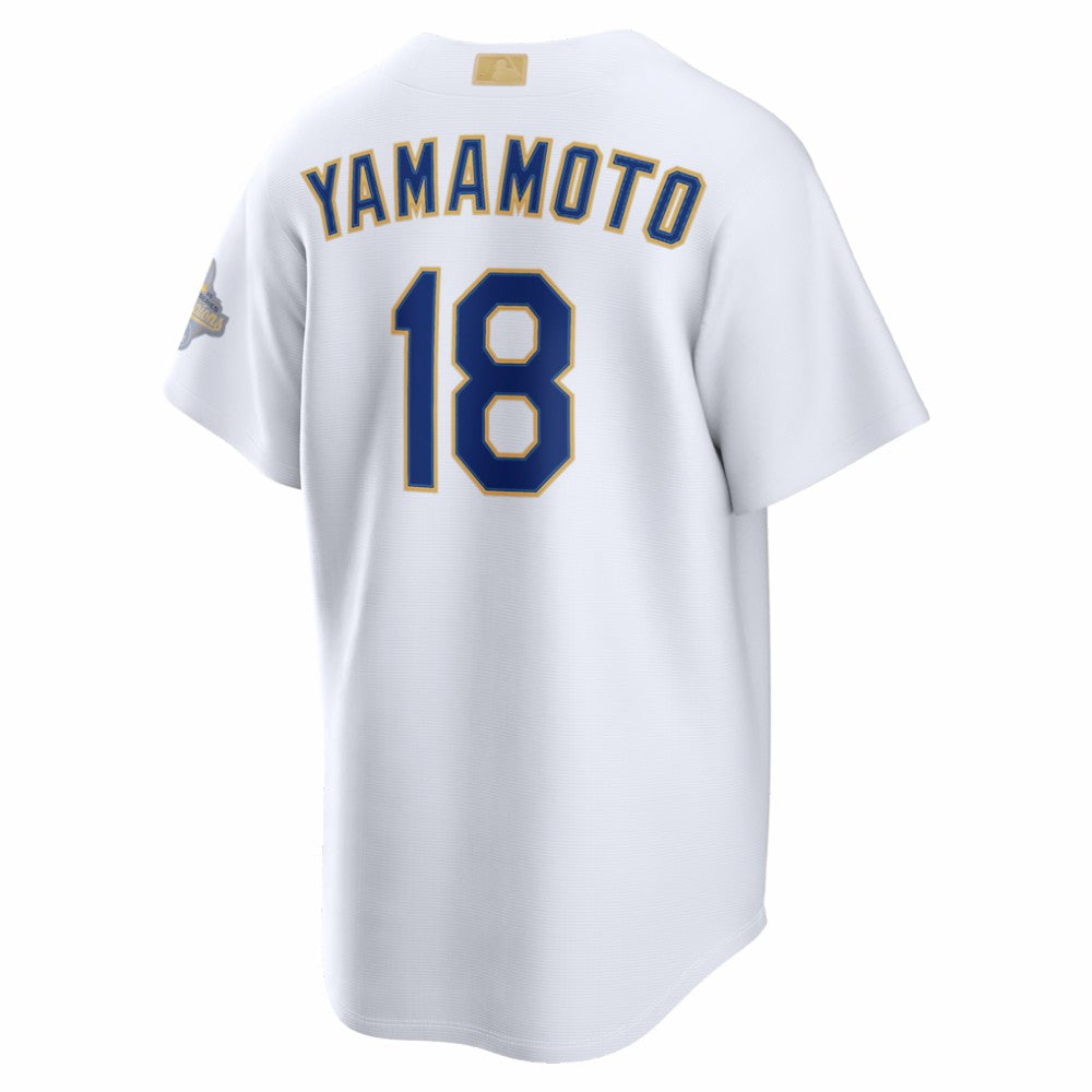Yoshinobu Yamamoto Los Angeles Dodgers Nike 2026 Gold Collection Stadium Jersey - White - Nike Lifestyle