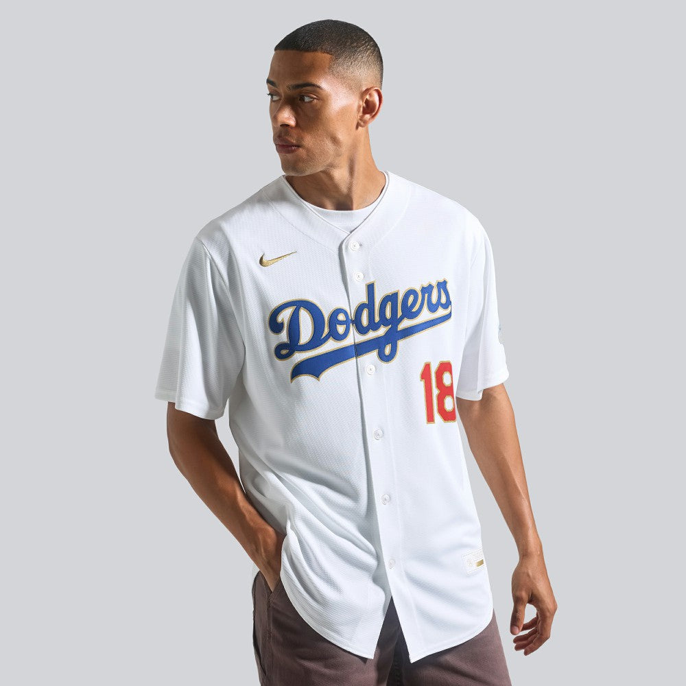 Yoshinobu Yamamoto Los Angeles Dodgers Nike 2026 Gold Collection Stadium Jersey - White - Nike Lifestyle