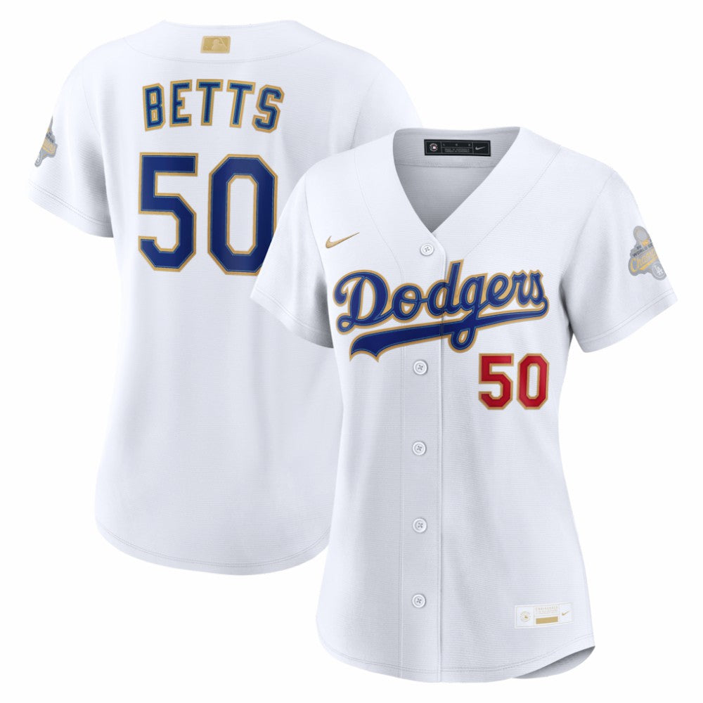 Mookie Betts Los Angeles Dodgers Nike Women's 2026 Gold Collection Stadium Jersey - White - Nike on Sale