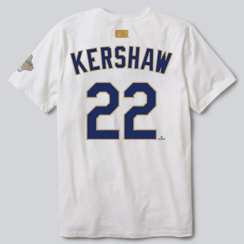 Clayton Kershaw Los Angeles Dodgers Nike 2026 Gold Collection Player Name & Number T-Shirt - White - Nike Lifestyle