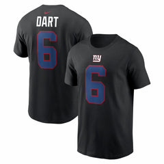 Nike Jaxson Dart New York Giants Name & Number T-Shirt Black