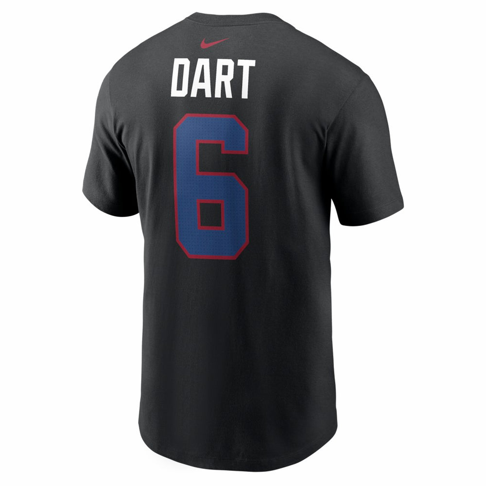 Nike Jaxson Dart New York Giants Name & Number T-Shirt Black