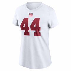 Nike Cam Skattebo New York Giants Women's Name & Number T-Shirt White