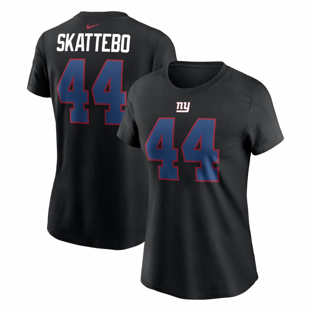 Nike Cam Skattebo New York Giants Women's Name & Number T-Shirt Black