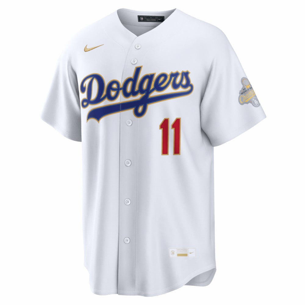 Roki Sasaki Los Angeles Dodgers Nike 2026 Gold Collection Kanji Stadium Jersey - White - Nike Discount