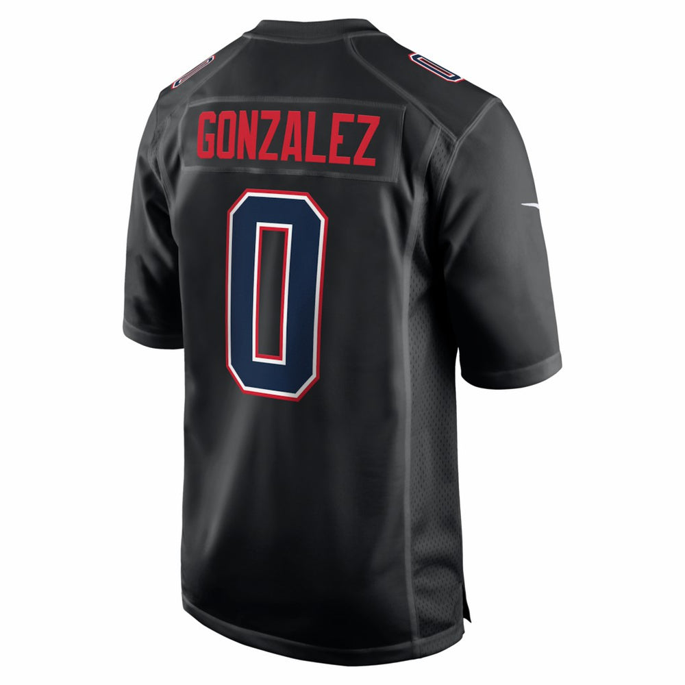 Nike Christian Gonzalez New England Patriots Super Bowl LX Patch Carbon Fashion Game Jersey Black