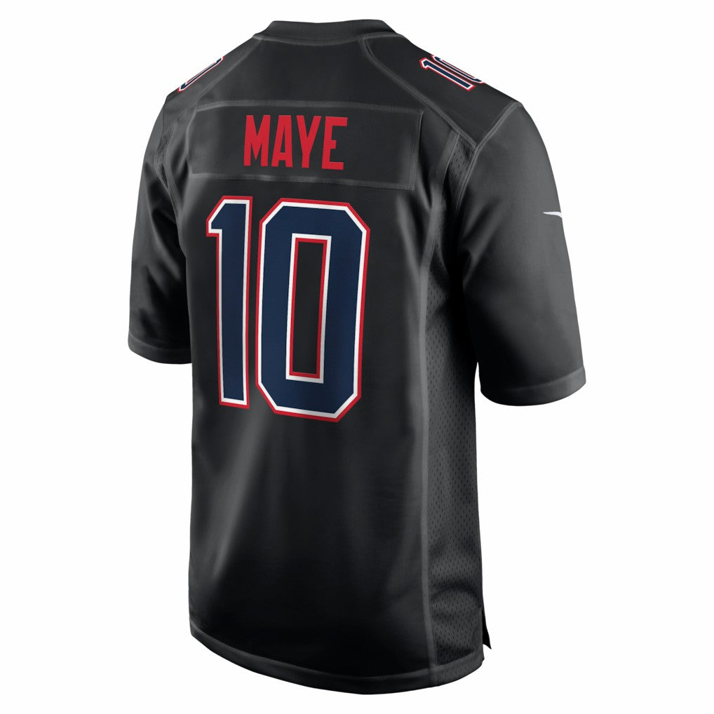 Nike Drake Maye New England Patriots Super Bowl LX Patch Carbon Fashion Game Jersey Black