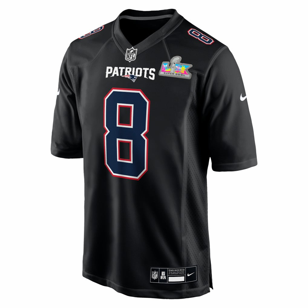 Nike Stefon Diggs New England Patriots Super Bowl LX Patch Carbon Fashion Game Jersey Black