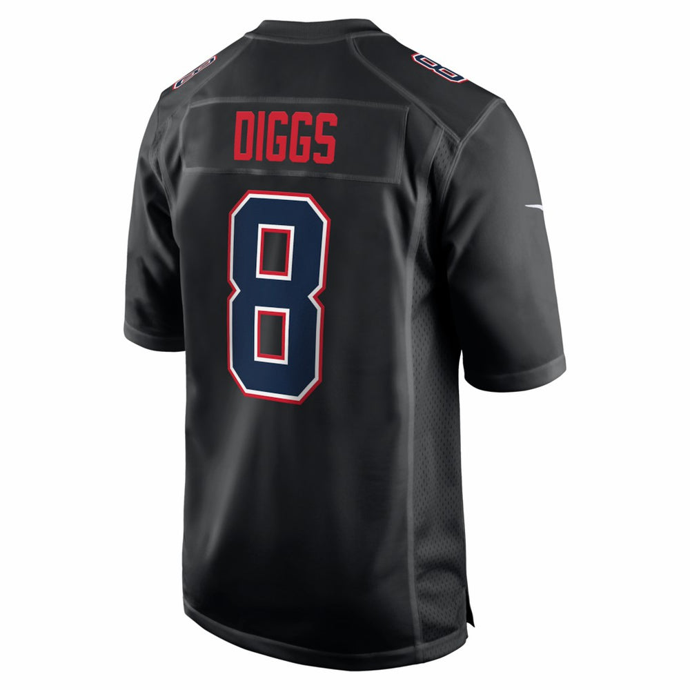 Nike Stefon Diggs New England Patriots Super Bowl LX Patch Carbon Fashion Game Jersey Black
