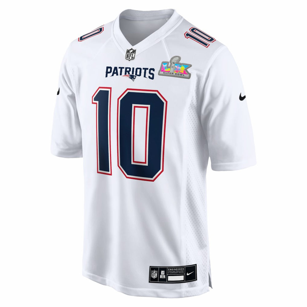 Nike Drake Maye New England Patriots Super Bowl LX Patch Tundra Fashion Game Jersey White