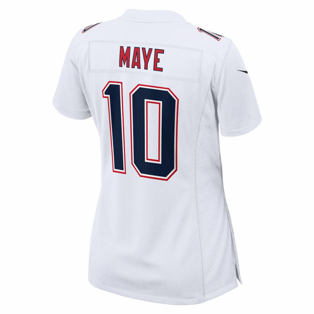 Nike Drake Maye New England Patriots Women's Super Bowl LX Patch Tundra Fashion Game Jersey White
