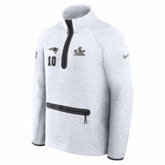 Nike Drake Maye New England Patriots Super Bowl LX Opening Night Tech Fleece Half-Zip Sweatshirt Gray