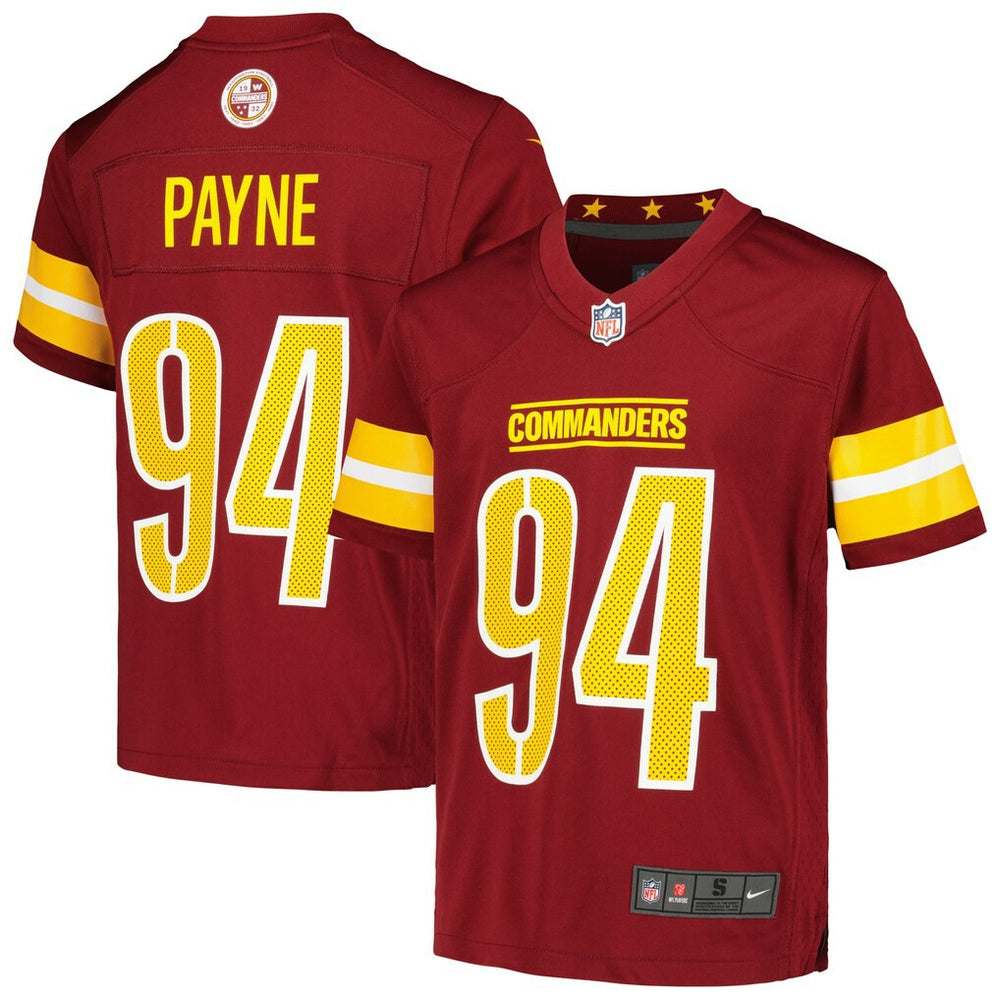 Nike Daron Payne Washington Commanders Youth Game Jersey Burgundy