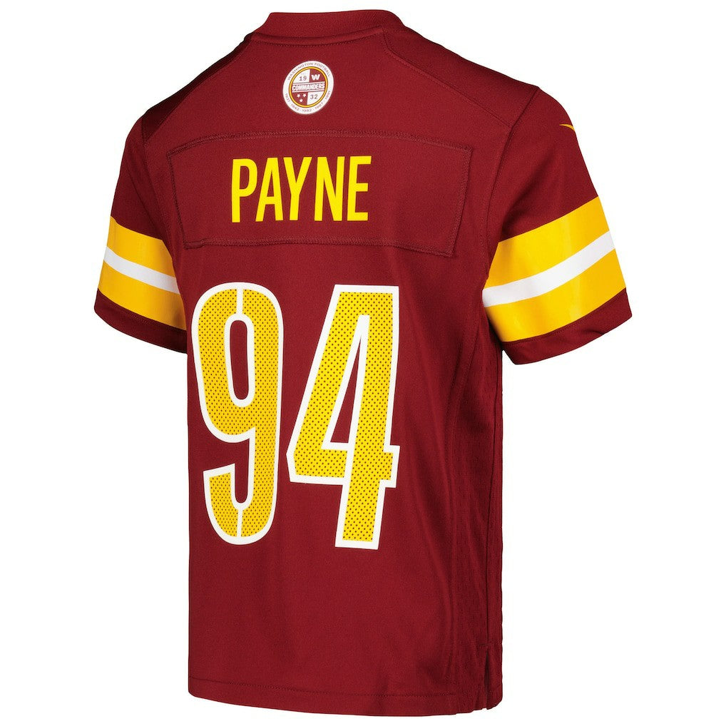 Nike Daron Payne Washington Commanders Youth Game Jersey Burgundy