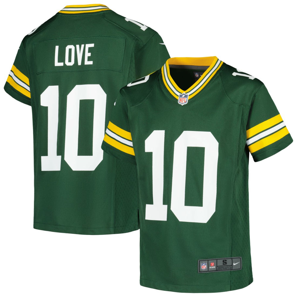 Nike Jordan Love Green Bay Packers Youth Game Jersey Green