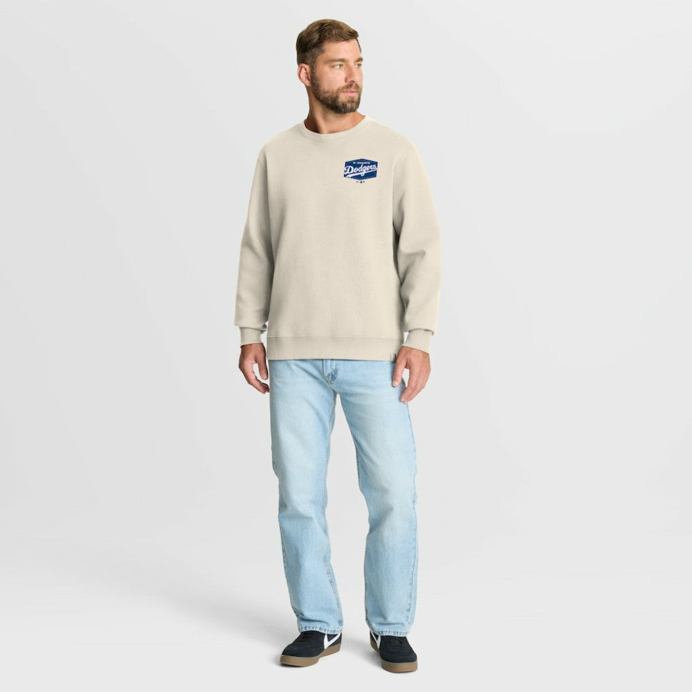 Los Angeles Dodgers Fanatics 9x Champs Crewneck Sweatshirt - Tan - Fanatics on Sale