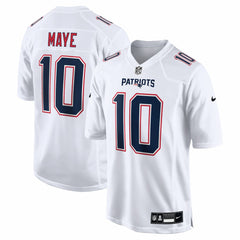 Nike Drake Maye New England Patriots Game Jersey Tundra White