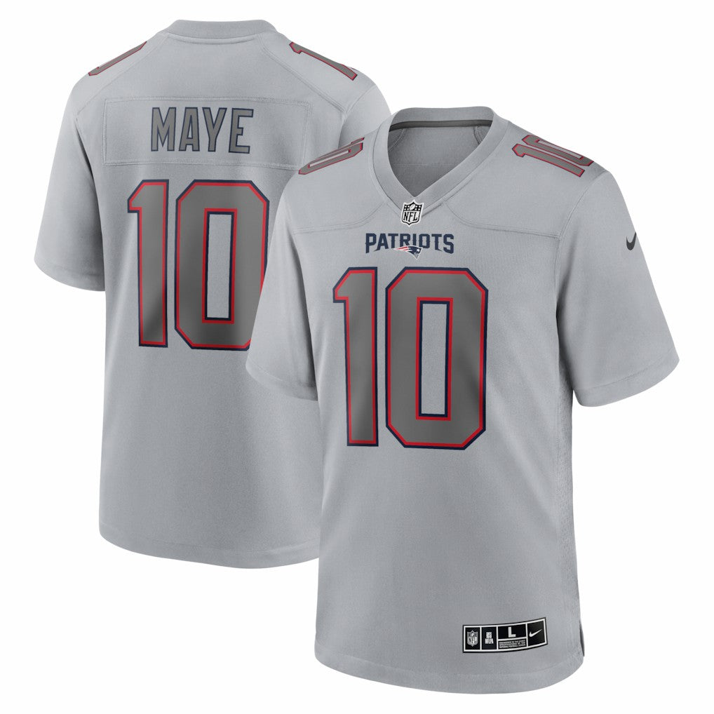 Nike Drake Maye New England Patriots Atmosphere Fashion Game Jersey Gray