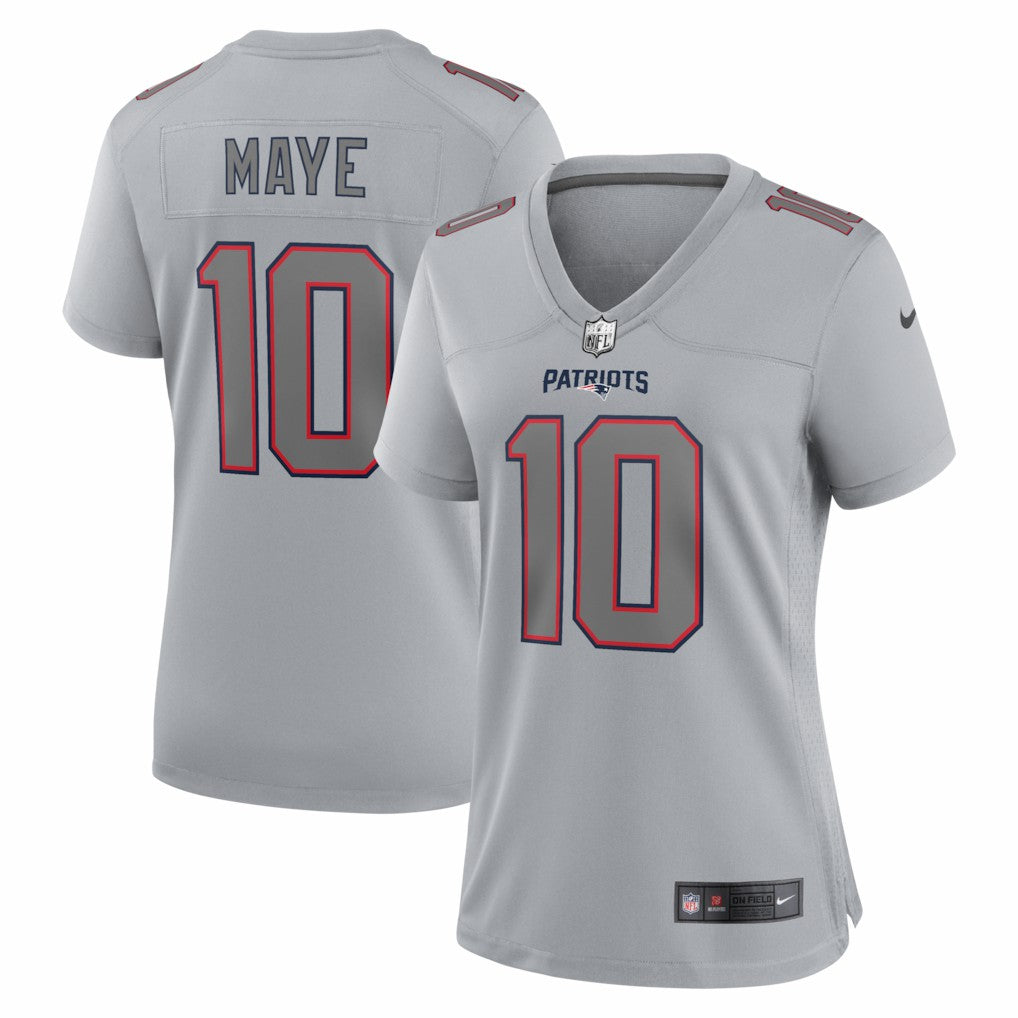 Nike Drake Maye New England Patriots Women's Fashion Atmosphere Fashion Game Jersey Gray