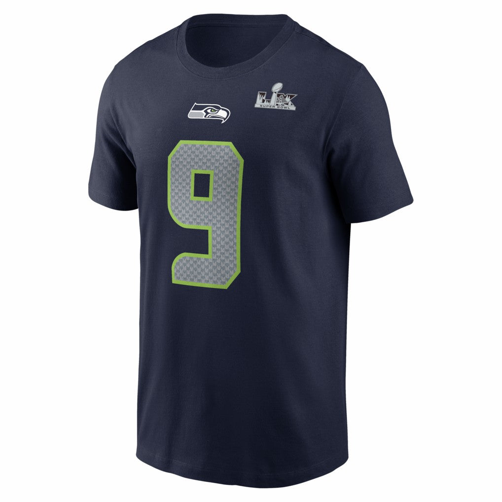 Nike Kenneth Walker III Seattle Seahawks Super Bowl LX Patch Name & Number T-Shirt College Navy