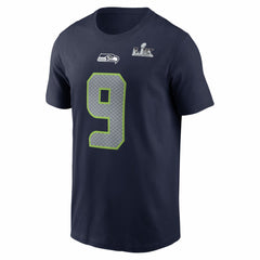 Nike Kenneth Walker III Seattle Seahawks Super Bowl LX Patch Name & Number T-Shirt College Navy