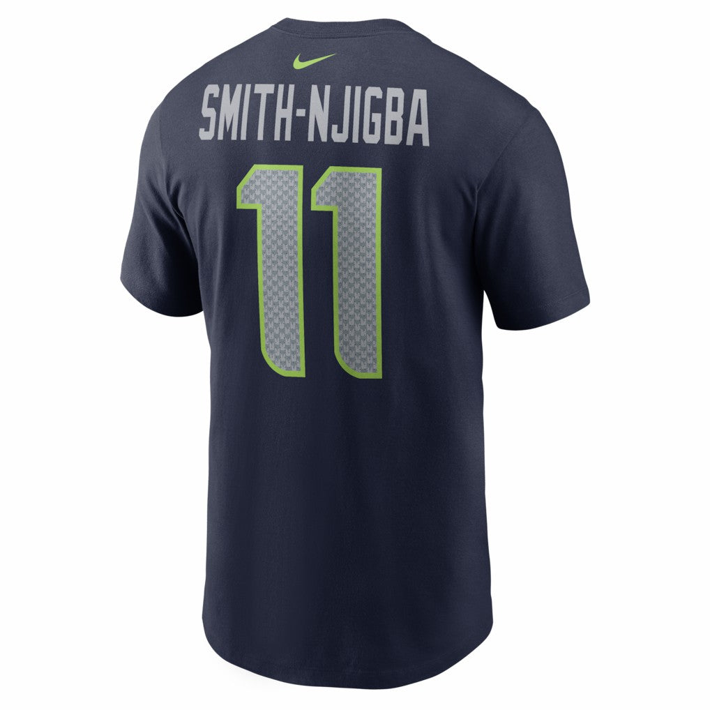Nike Jaxon Smith-Njigba Seattle Seahawks Super Bowl LX Patch Name & Number T-Shirt College Navy