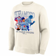 Yoshinobu Yamamoto Los Angeles Dodgers Fanatics Montage Legacy Sweatshirt - Cream - Fanatics Discount