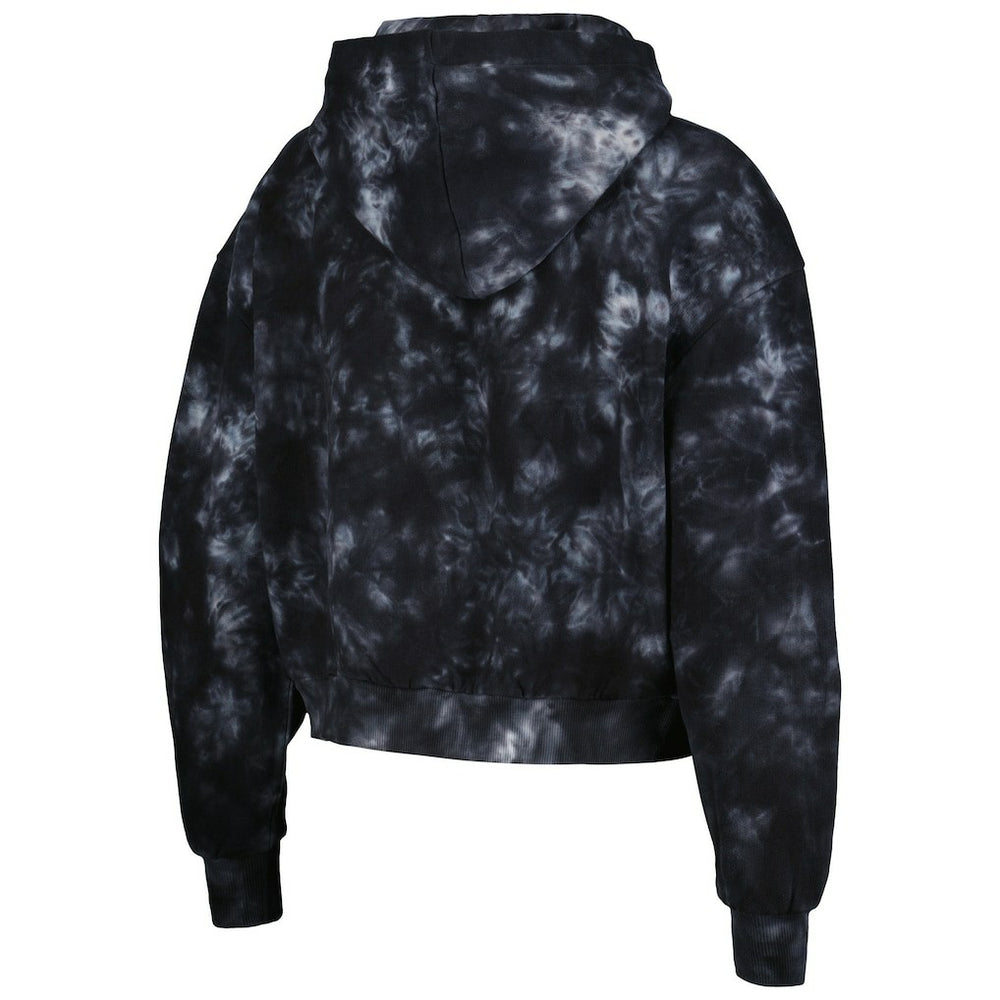 Las Vegas Raiders The Wild Collective Women's Tie-Dye Cropped Pullover Hoodie Black
