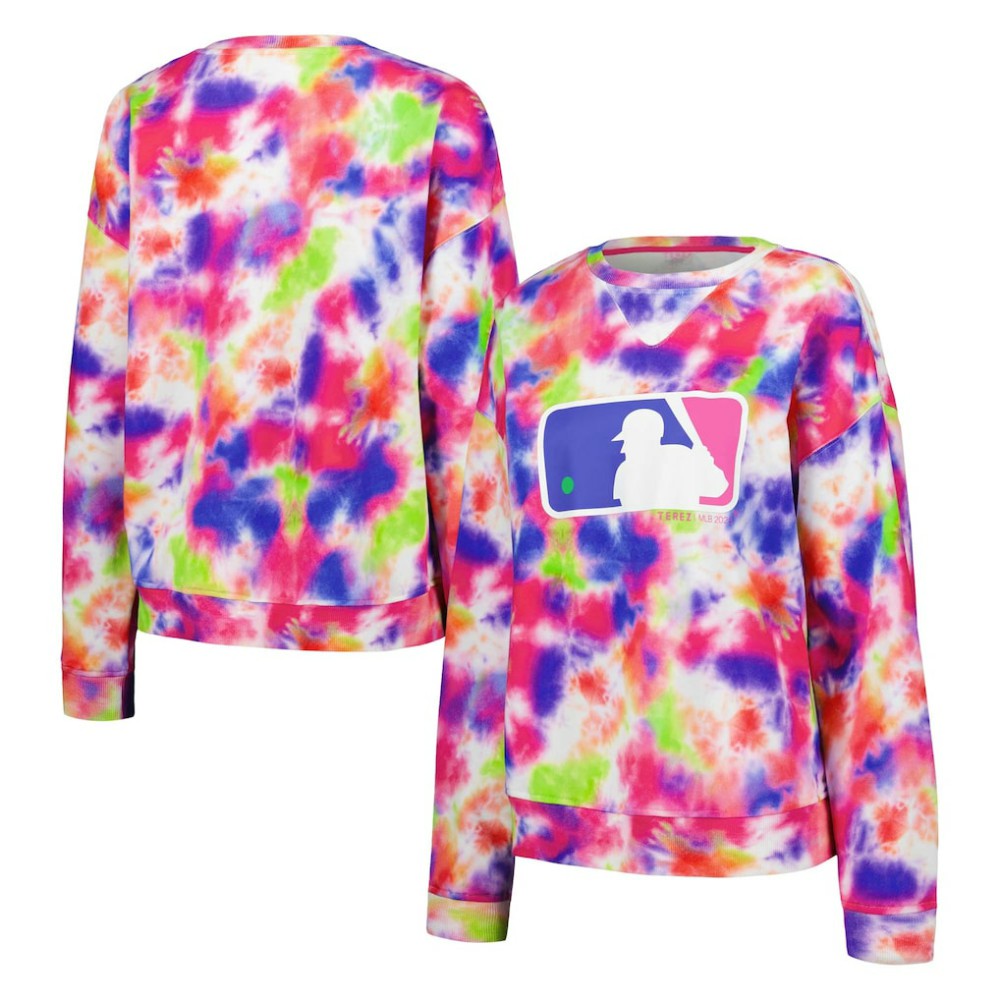 MLB Batterman Terez Neon Tie-Dye Pullover Sweatshirt - MLB Lifestyle