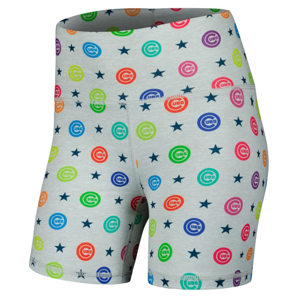 Chicago Cubs Terez Women's TLC Rainbow Shorts - Gray - MLB Discount