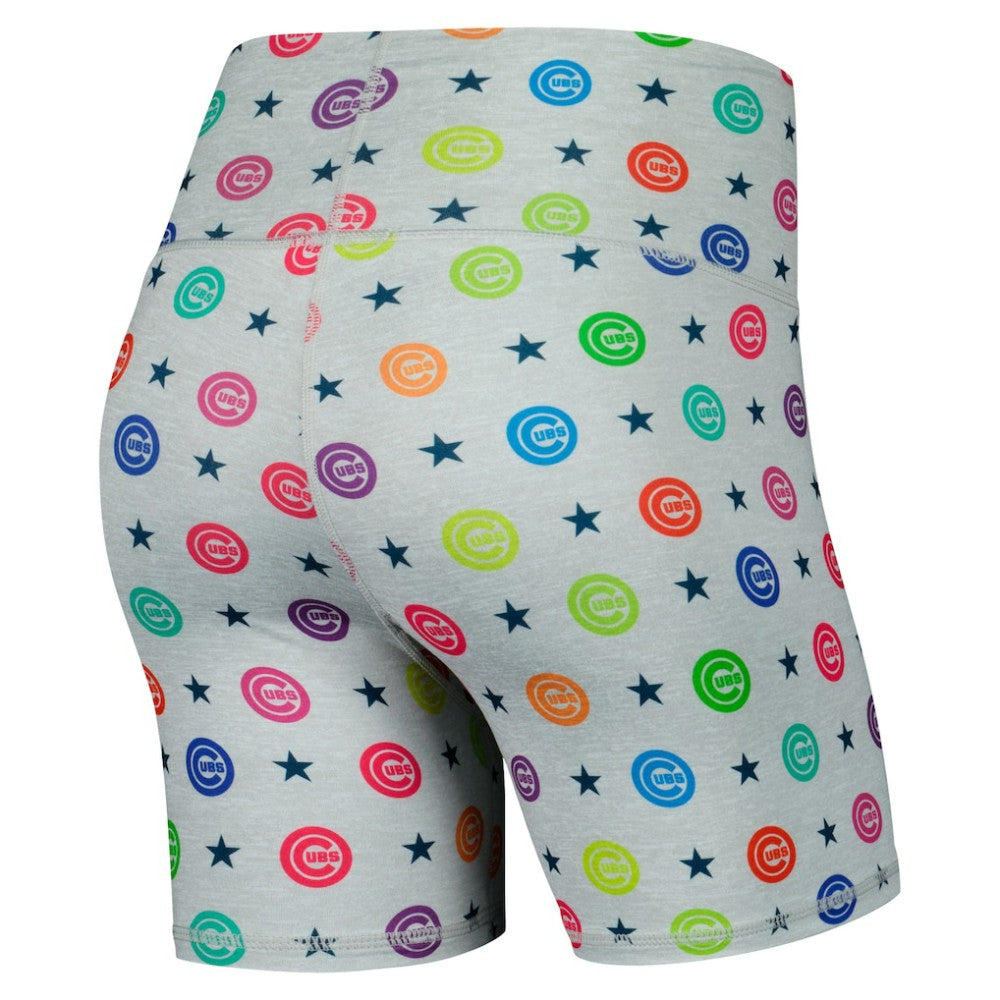 Chicago Cubs Terez Women's TLC Rainbow Shorts - Gray - MLB Discount
