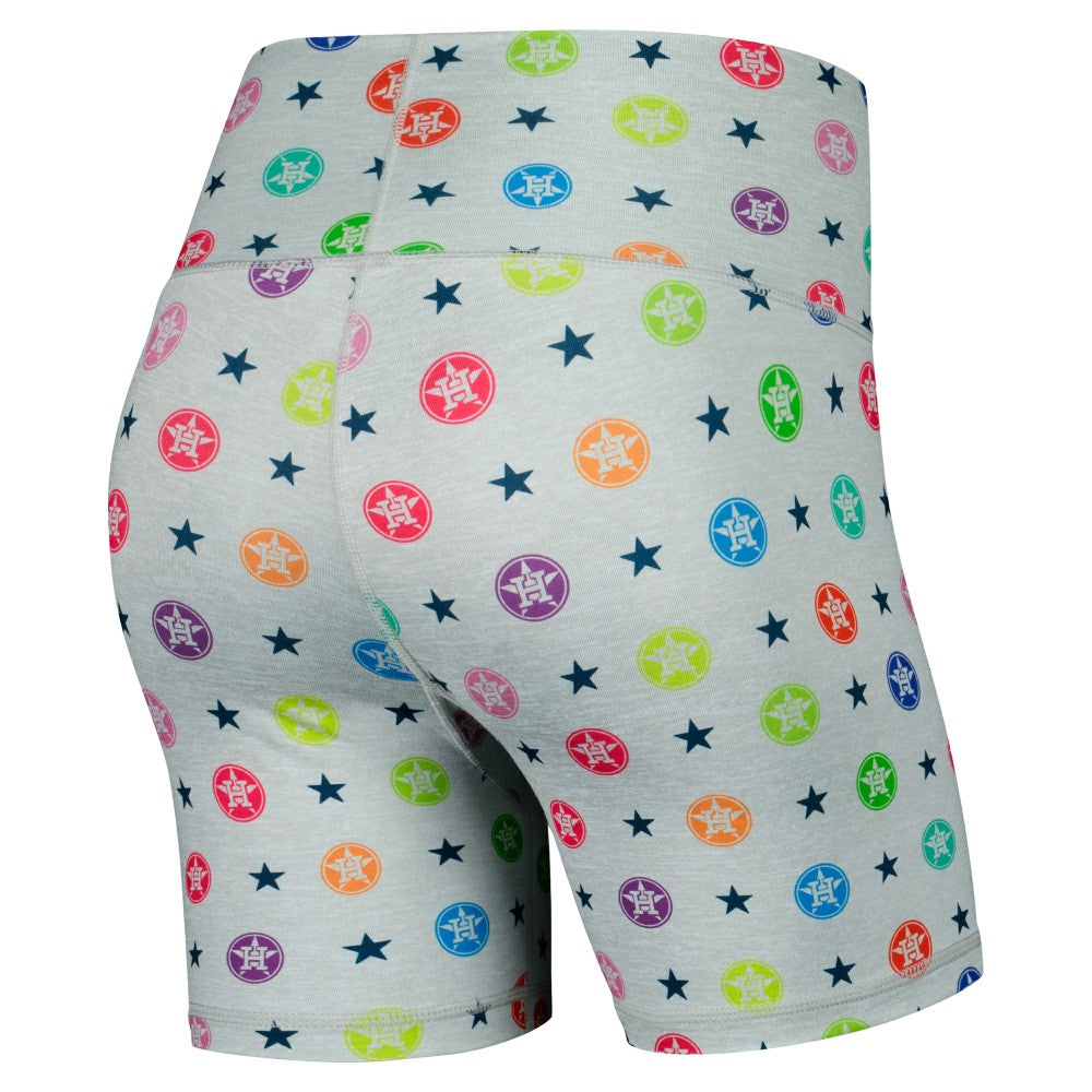 Houston Astros Terez Women's TLC Rainbow Shorts - Gray - MLB on Sale