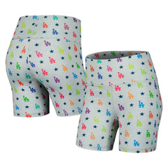 Los Angeles Dodgers Terez Women's TLC Rainbow Shorts - Gray - MLB Sale