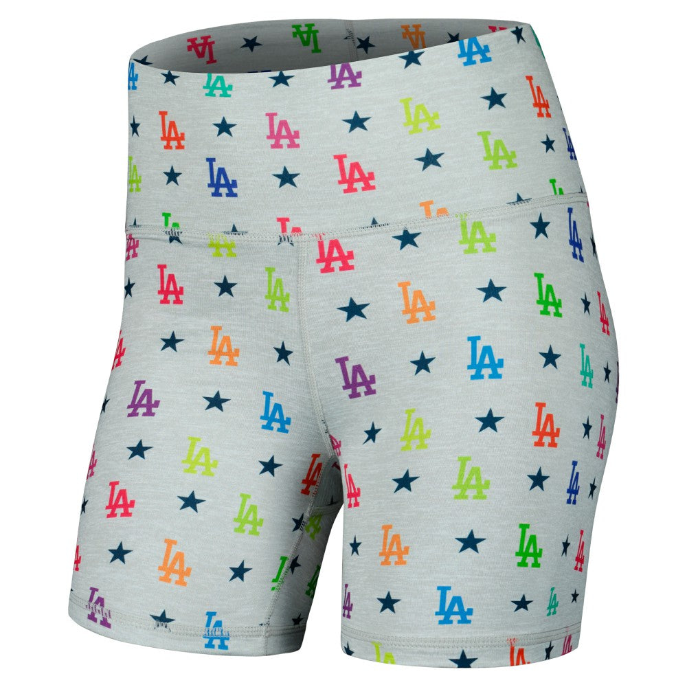 Los Angeles Dodgers Terez Women's TLC Rainbow Shorts - Gray - MLB Sale