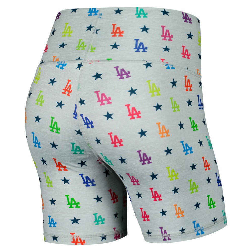 Los Angeles Dodgers Terez Women's TLC Rainbow Shorts - Gray - MLB Sale