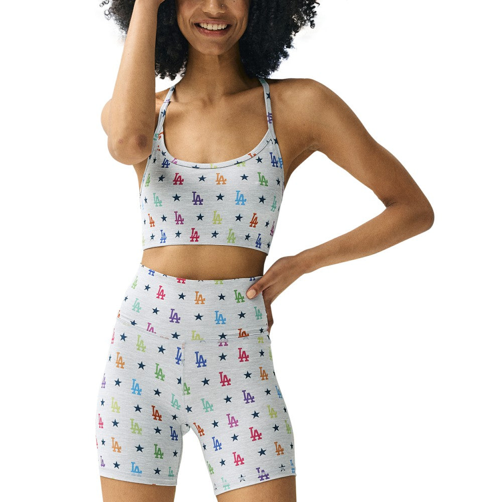 Los Angeles Dodgers Terez Women's TLC Rainbow Shorts - Gray - MLB Sale