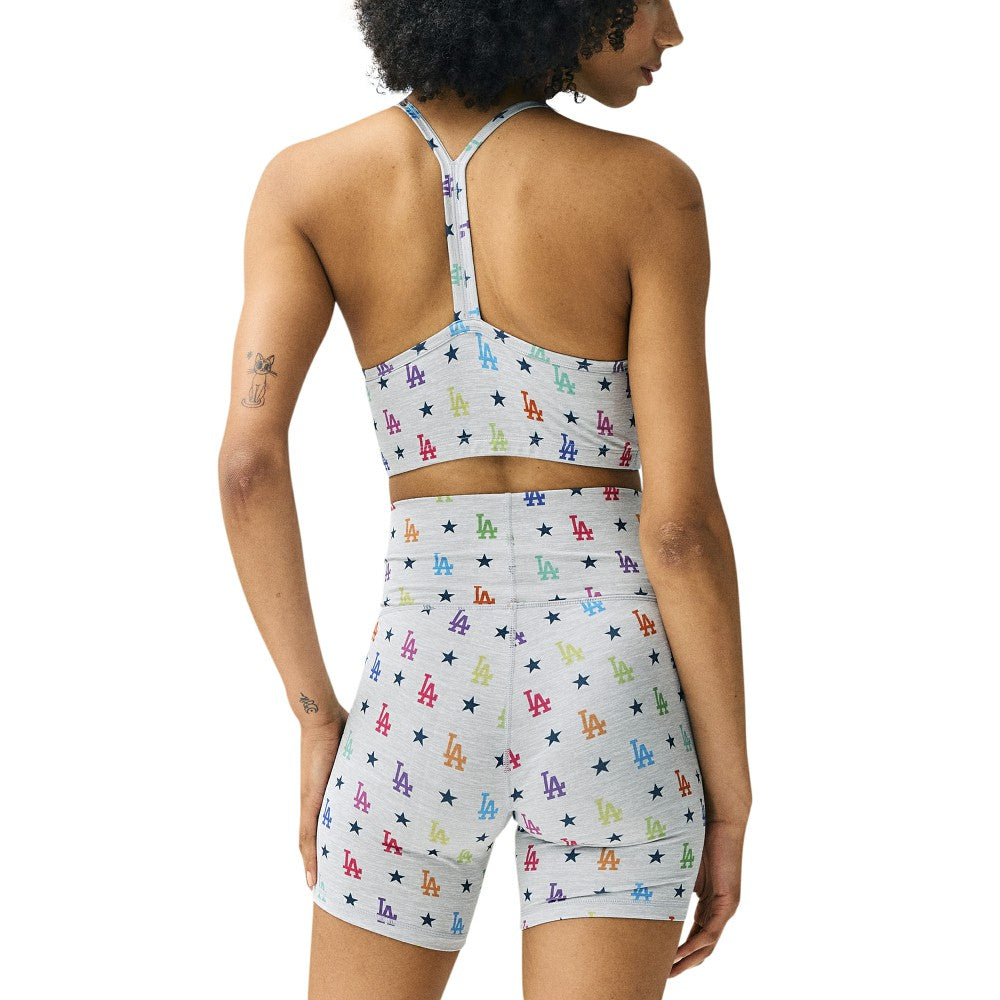 Los Angeles Dodgers Terez Women's TLC Rainbow Shorts - Gray - MLB Sale