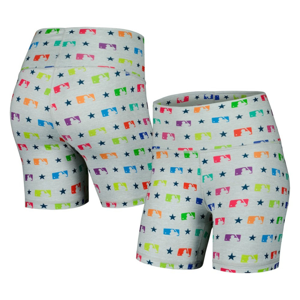 MLB Merchandise Terez Women's TLC Rainbow Shorts - Gray - MLB Lifestyle