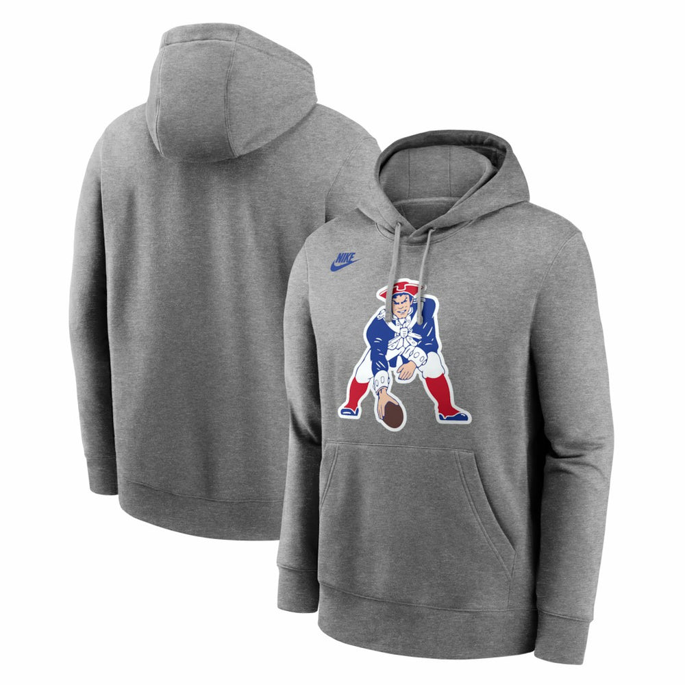 Nike New England Patriots Patriot Pat Club Hoodie Heather Gray