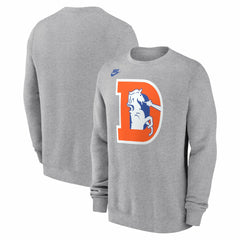 Nike Denver Broncos D Horse Logo Club Sweatshirt Heather Gray