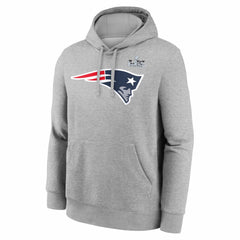 Nike Drake Maye New England Patriots Super Bowl LX Patch Name & Number Hoodie Heather Gray
